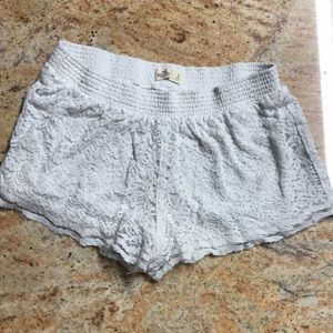 Hollister white lace shorts